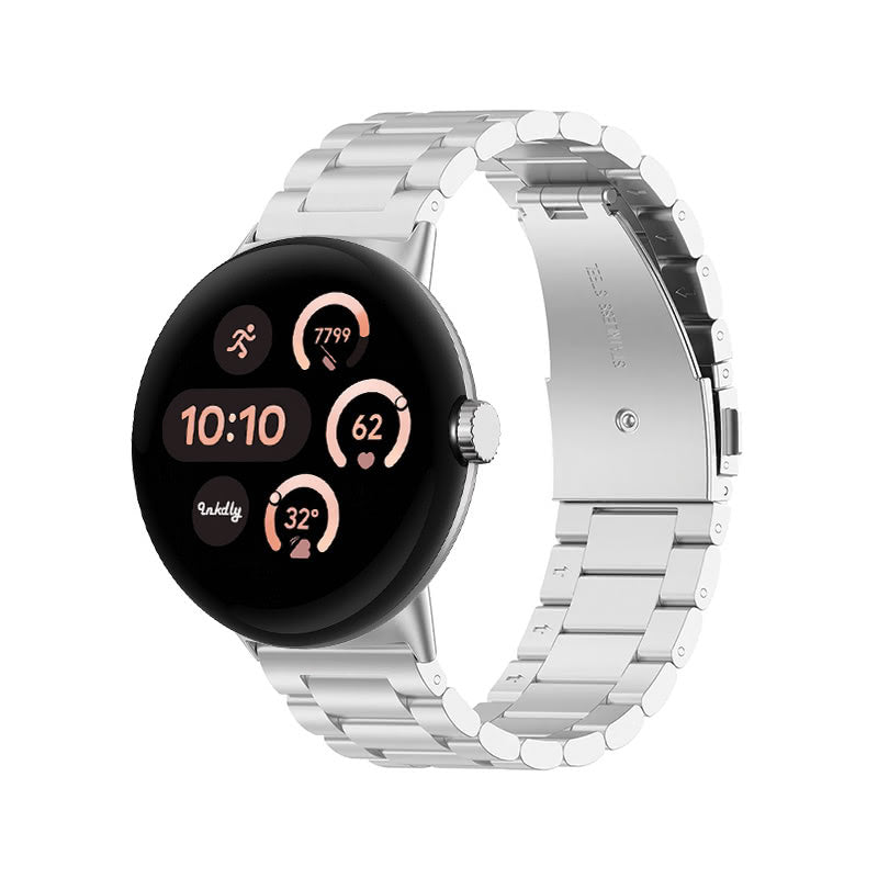 Boss Google Pixel Watch 3 Band Replacement Stainless Link 41MM Silver Steel