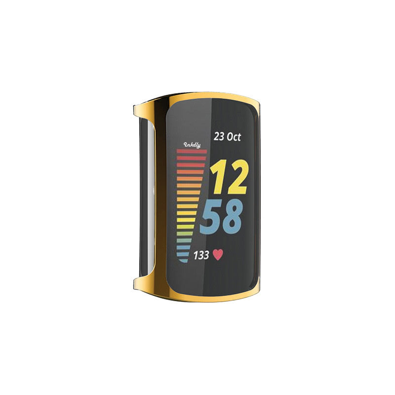 Slimfit Fitbit Charge 5 Protective Case & Screen Protector Gold