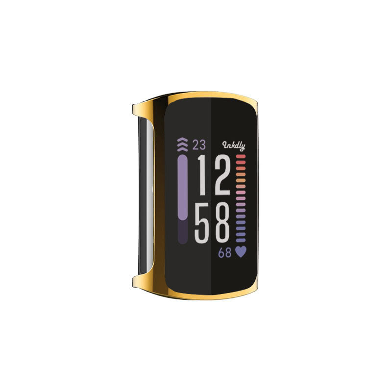 Slimfit Fitbit Charge 6 Protective Case & Screen Protector Gold