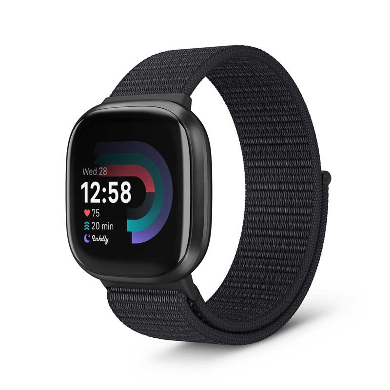 Sports Loop Fitbit Versa 4 & Sense 2 Band Replacement Strap Black  