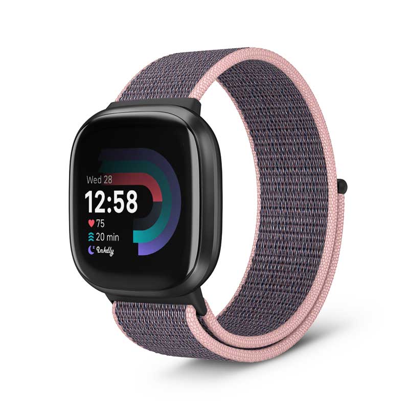 Sports Loop Fitbit Versa 4 & Sense 2 Band Replacement Strap Pink Sand