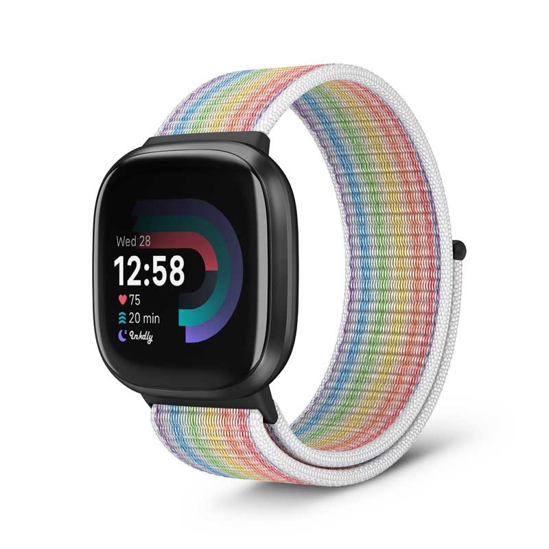 Sports Loop Fitbit Versa 4 & Sense 2 Band Replacement Strap Rainbow Bar  