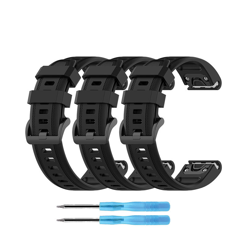 Garmin Band Replacement Straps with Quick Change (20mm) Black (3-Pack)