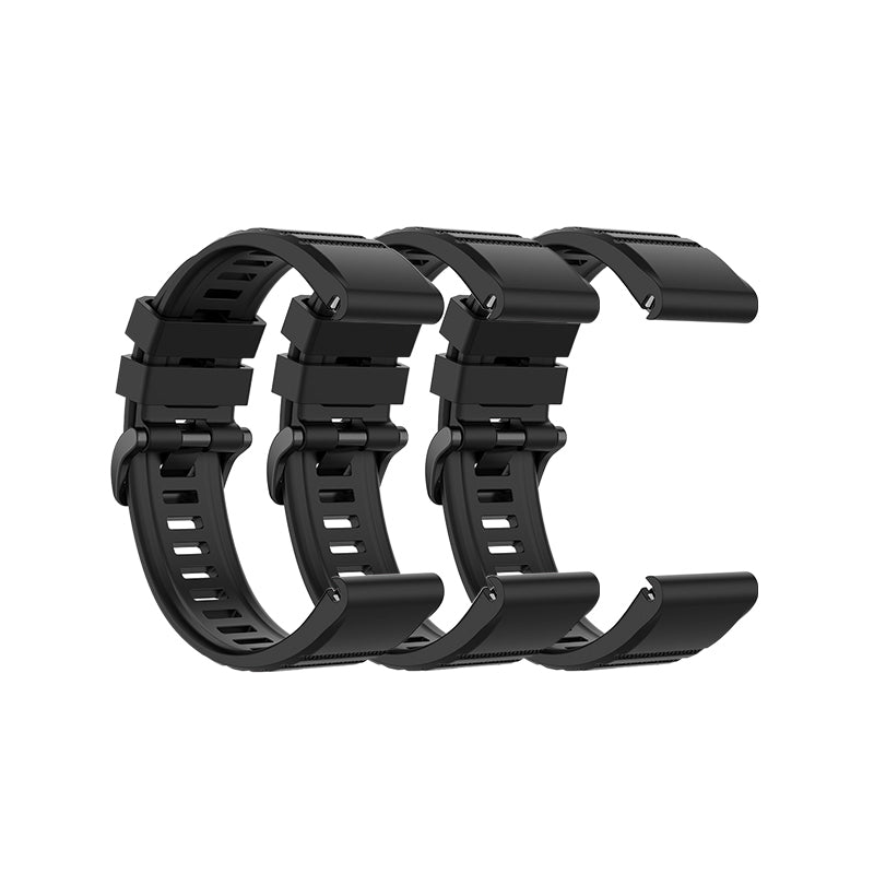 Tankd Garmin Fenix 7X Bands Replacement Straps (26mm) Black (3-Pack)