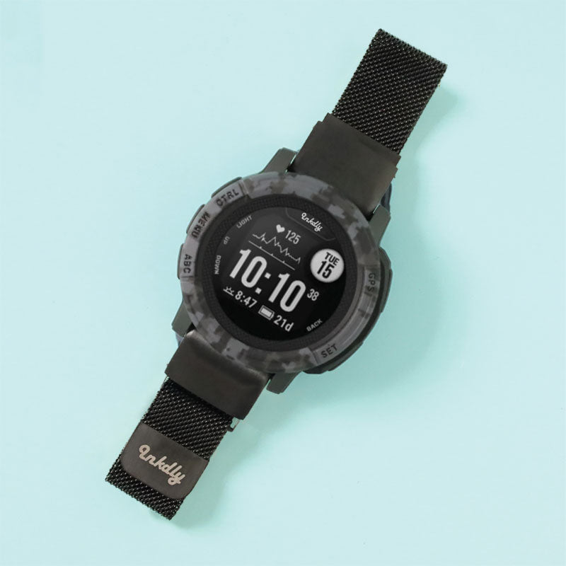 Milanese Garmin Instinct 2S Bands Magnetic Lock Quick Change (20mm) Black Night