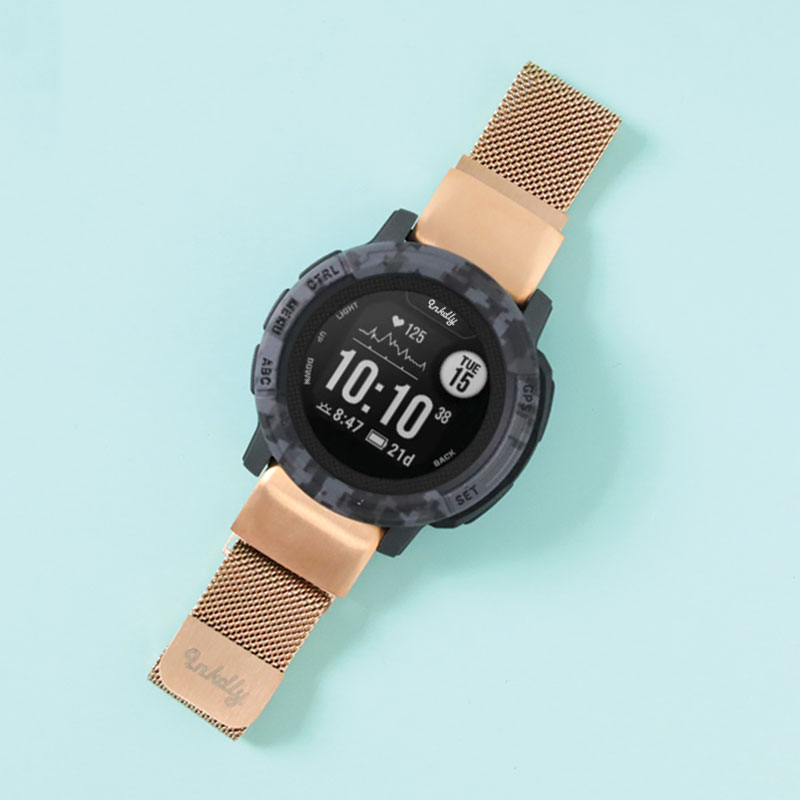 Milanese Garmin Instinct 2S Bands Magnetic Lock Quick Change (20mm) Rose Gold