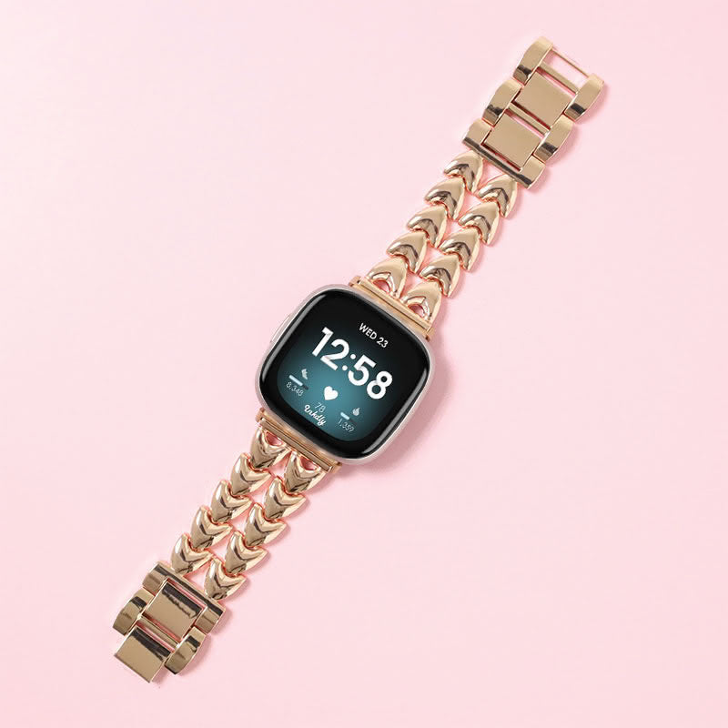 Juliet Stainless Steel Fitbit Versa 3 & Sense Watch Band Rose Gold
