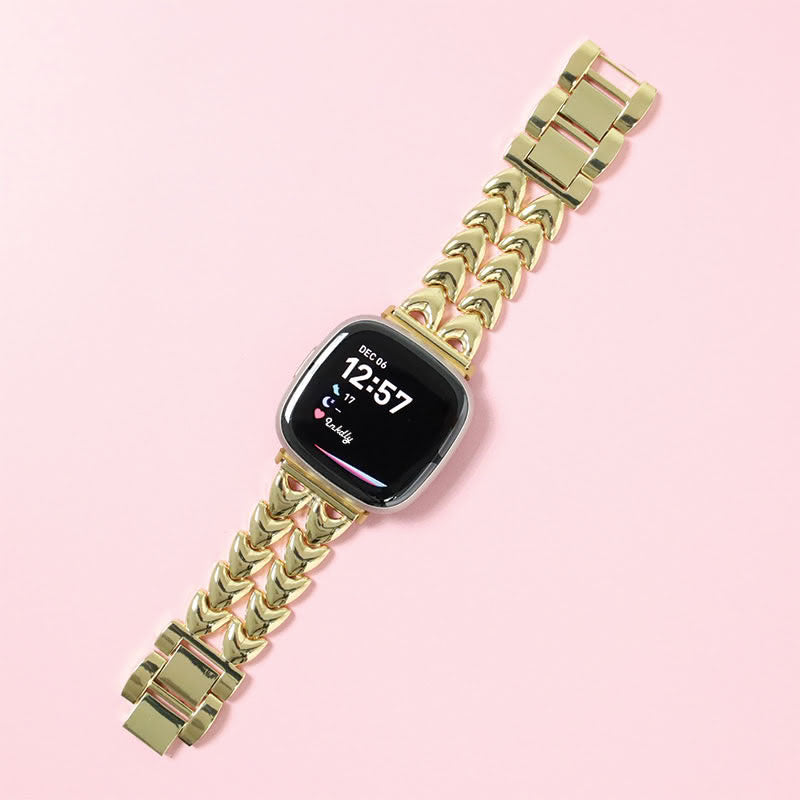 Juliet Stainless Steel Fitbit Versa 4 & Sense 2 Watch Band Gold