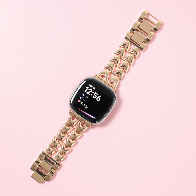 Juliet Stainless Steel Fitbit Versa 4 & Sense 2 Watch Band Rose Gold