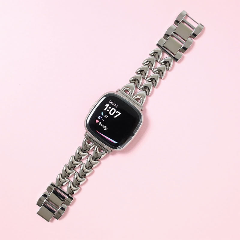 Juliet Stainless Steel Fitbit Versa 4 & Sense 2 Watch Band Silver