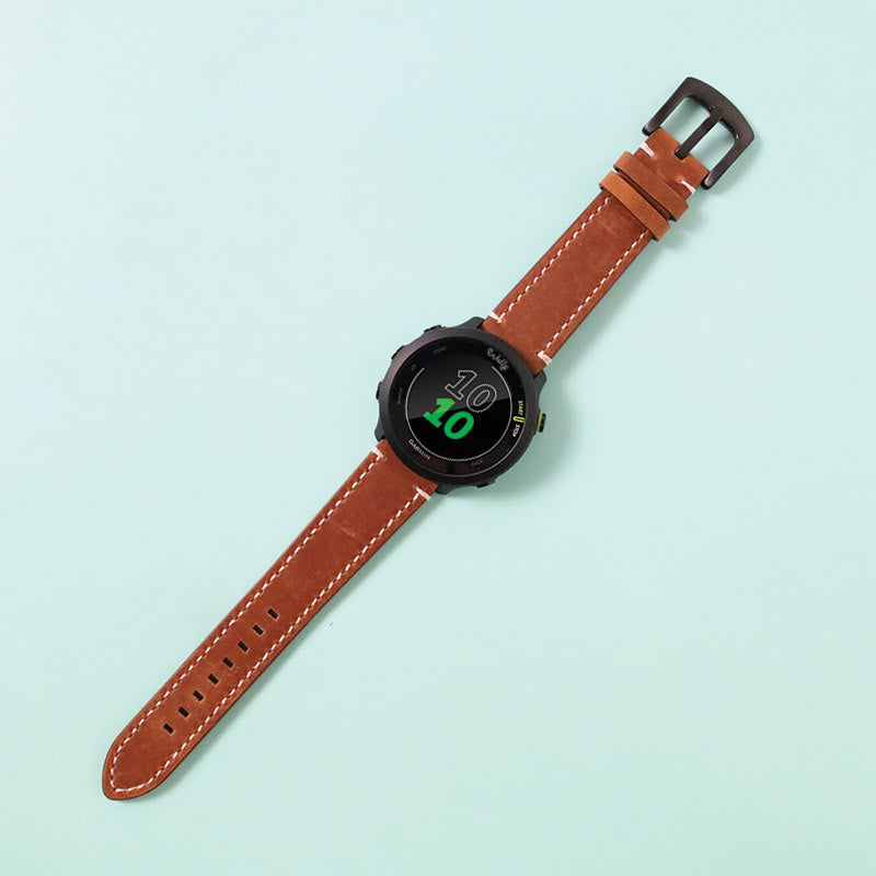 Leather Garmin Forerunner 55 & 245 Bands Replacement Light Brown