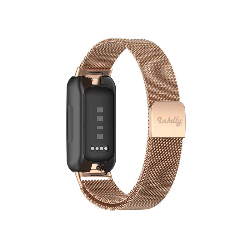 Milanese Fitbit Inspire 3 Band Replacement Magnetic Lock Traditional Roses Gold