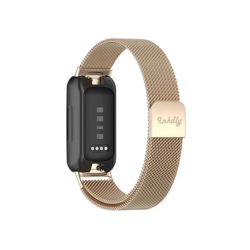 Milanese Fitbit Inspire 3 Band Replacement Magnetic Lock Soft Gold