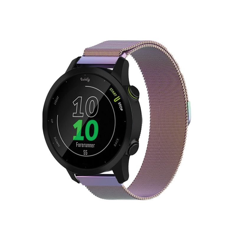 Milanese Garmin Forerunner 55 & 245 Band Replacement Magnetic Lock Iridescent  