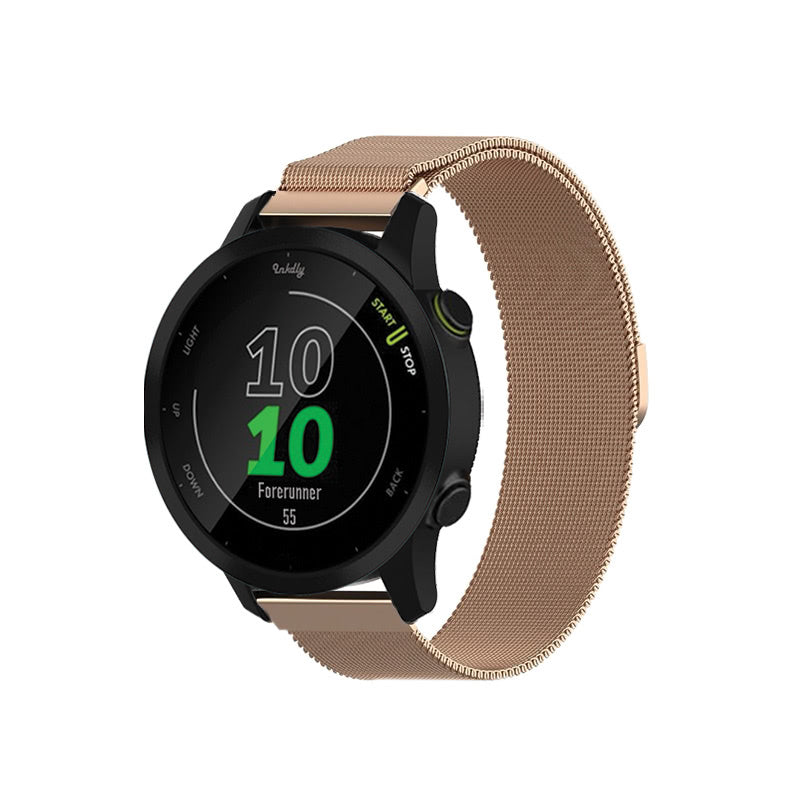 Milanese Garmin Forerunner 55 & 245 Band Replacement Magnetic Lock Rose Gold  