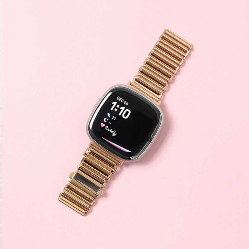 Phoebe Stainless Steel Fitbit Versa 4 & Sense 2 Watch Band Rose Gold