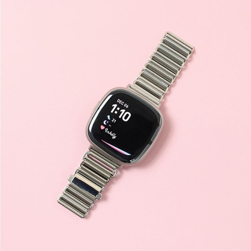 Phoebe Stainless Steel Fitbit Versa 4 & Sense 2 Watch Band Silver