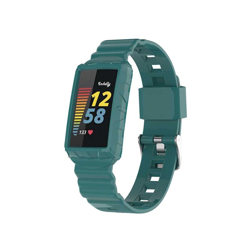 Retro Fitbit Charge 5 Bands Replacement Straps Pine Needle Green