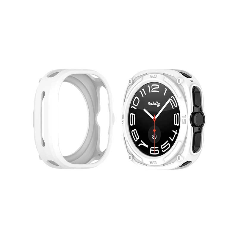 Rugged Samsung Galaxy Watch Ultra Protective Cover Case White