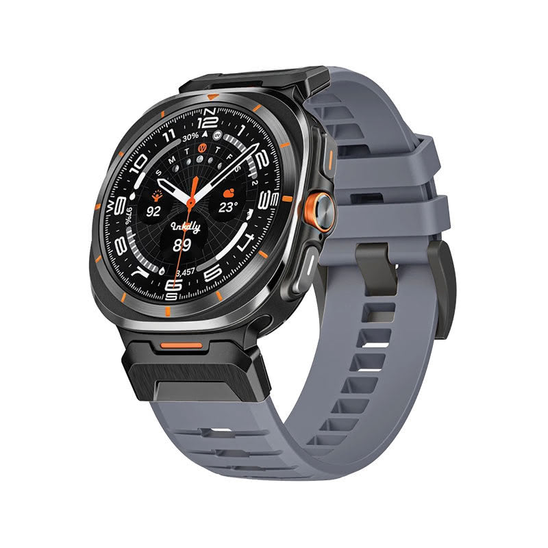 Fury Samsung Galaxy Watch Ultra Bands Replacement Straps Grey + Black Steel