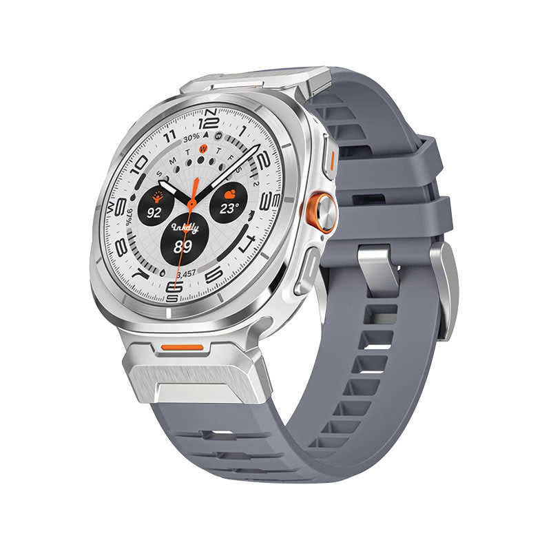 Fury Samsung Galaxy Watch Ultra Bands Replacement Straps Grey + Silver Steel