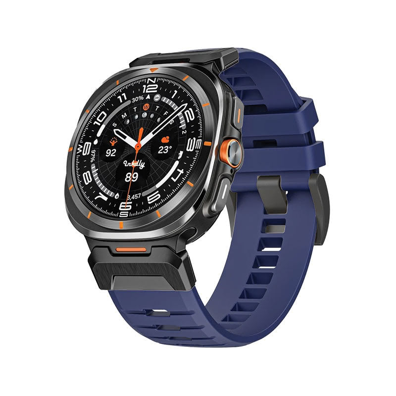 Fury Samsung Galaxy Watch Ultra Bands Replacement Straps Midnight Blue + Black Steel