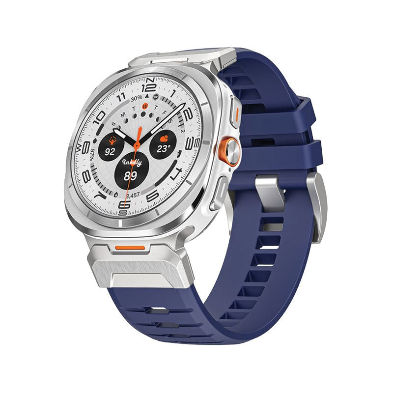 Fury Samsung Galaxy Watch Ultra Bands Replacement Straps Midnight Blue + Silver Steel