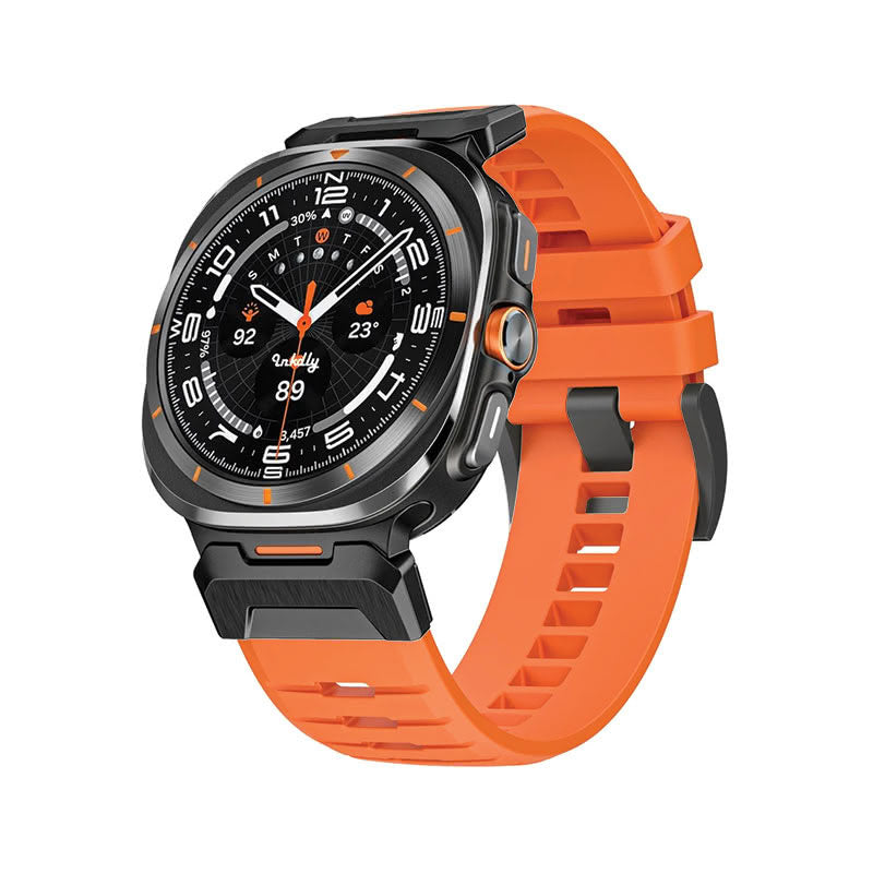 Fury Samsung Galaxy Watch Ultra Bands Replacement Straps Orange + Black Steel