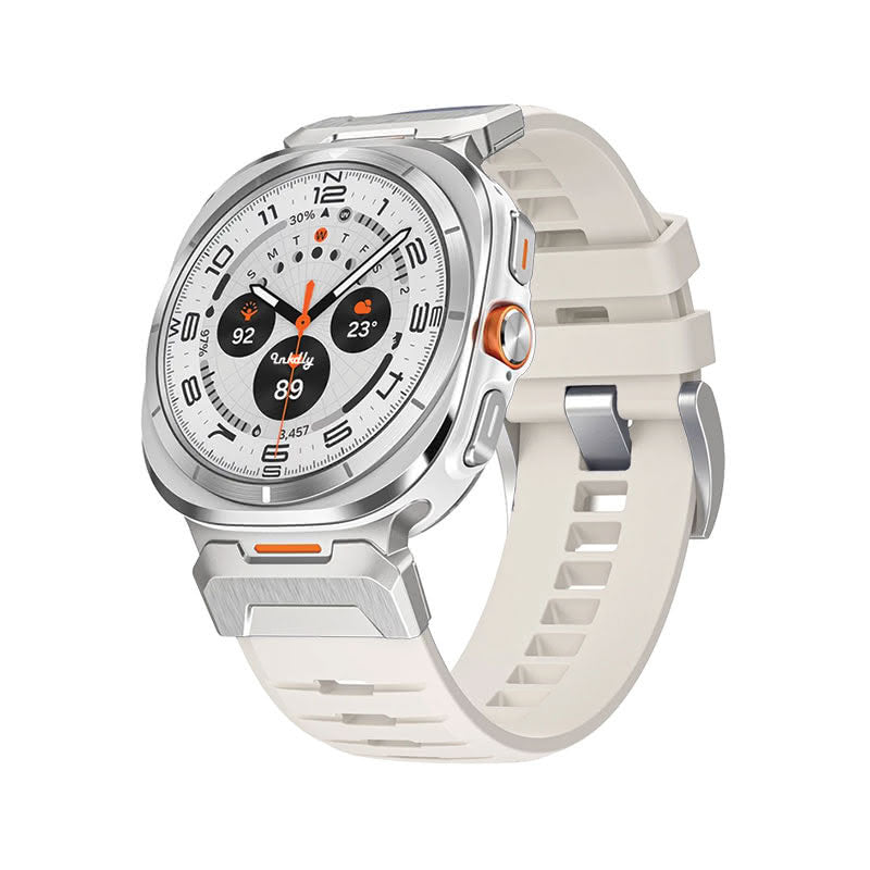 Fury Samsung Galaxy Watch Ultra Bands Replacement Straps Starlight + Silver Steel