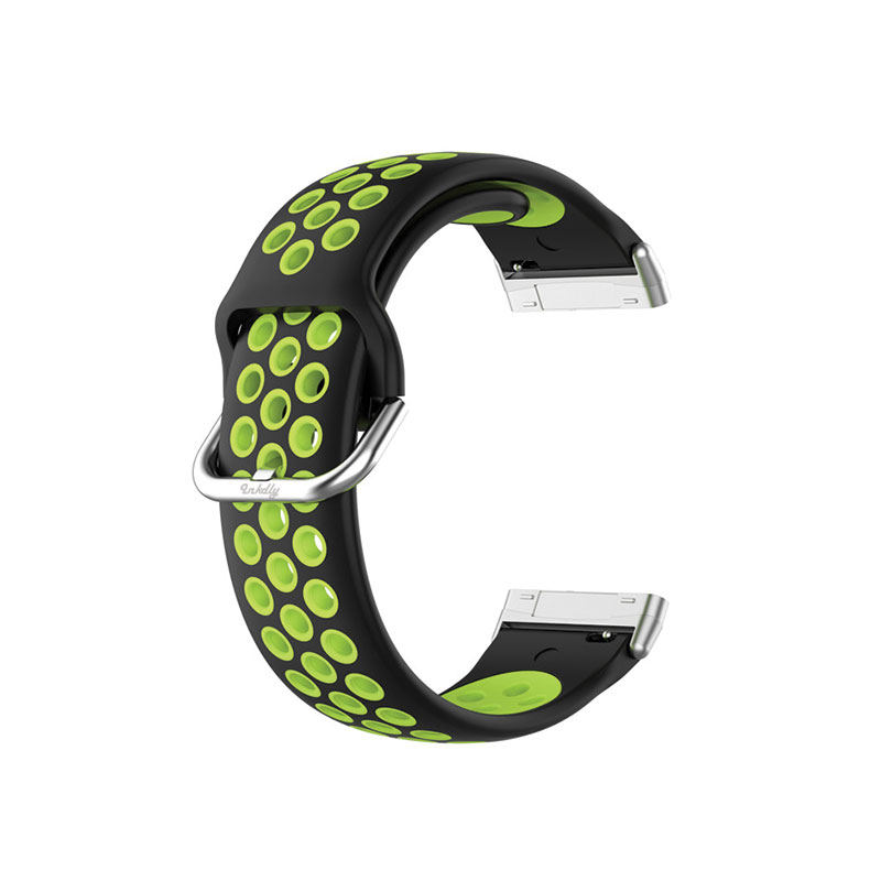 AirVent Fitbit Versa 4 & Sense 2 Sports Bands Black + Lime Vents  