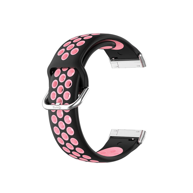 AirVent Fitbit Versa 4 & Sense 2 Sports Bands Black + Pinks Vents  