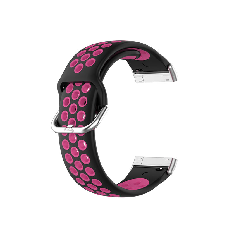 AirVent Fitbit Versa 4 & Sense 2 Sports Bands Black + Rose Red Vents  