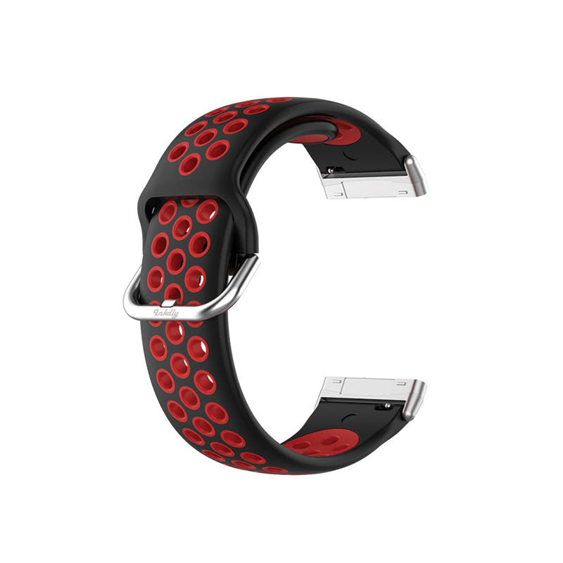 AirVent Fitbit Versa 4 & Sense 2 Sports Bands Black + Red Vents  