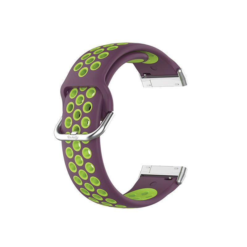 AirVent Fitbit Versa 4 & Sense 2 Sports Bands Purple + Lime Vents  