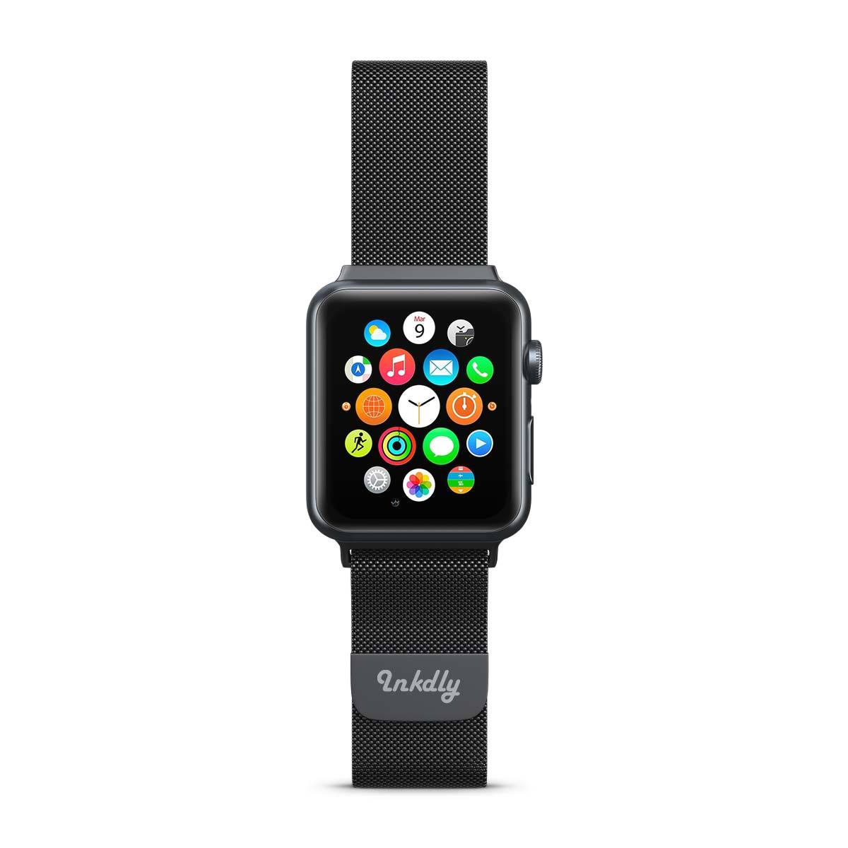 Stainless Milanese Apple Watch Band with Magnetic Lock 38MM/40MM/41MM Black Mesh