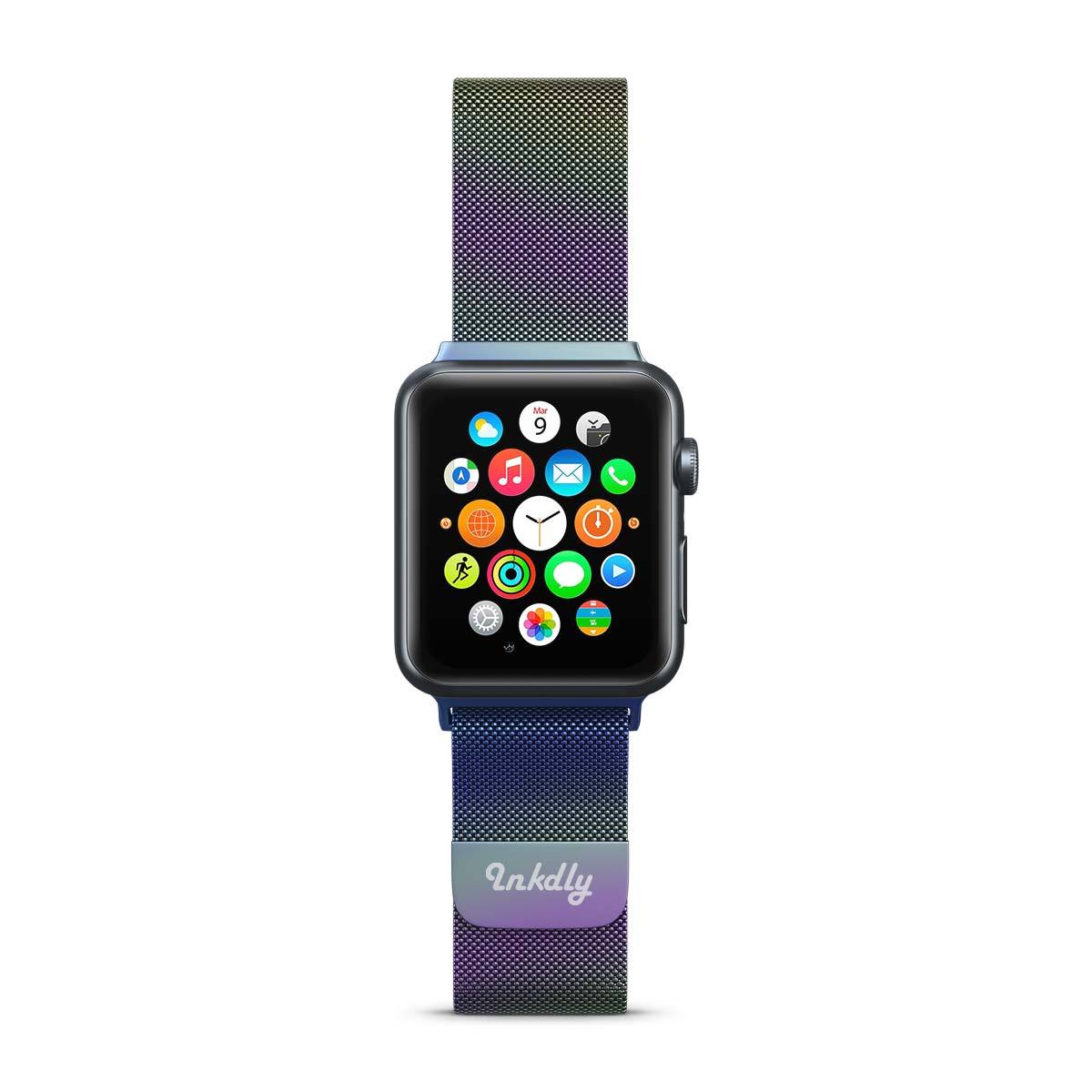 Stainless Milanese Apple Watch Band with Magnetic Lock 38MM/40MM/41MM Iridescent Mesh