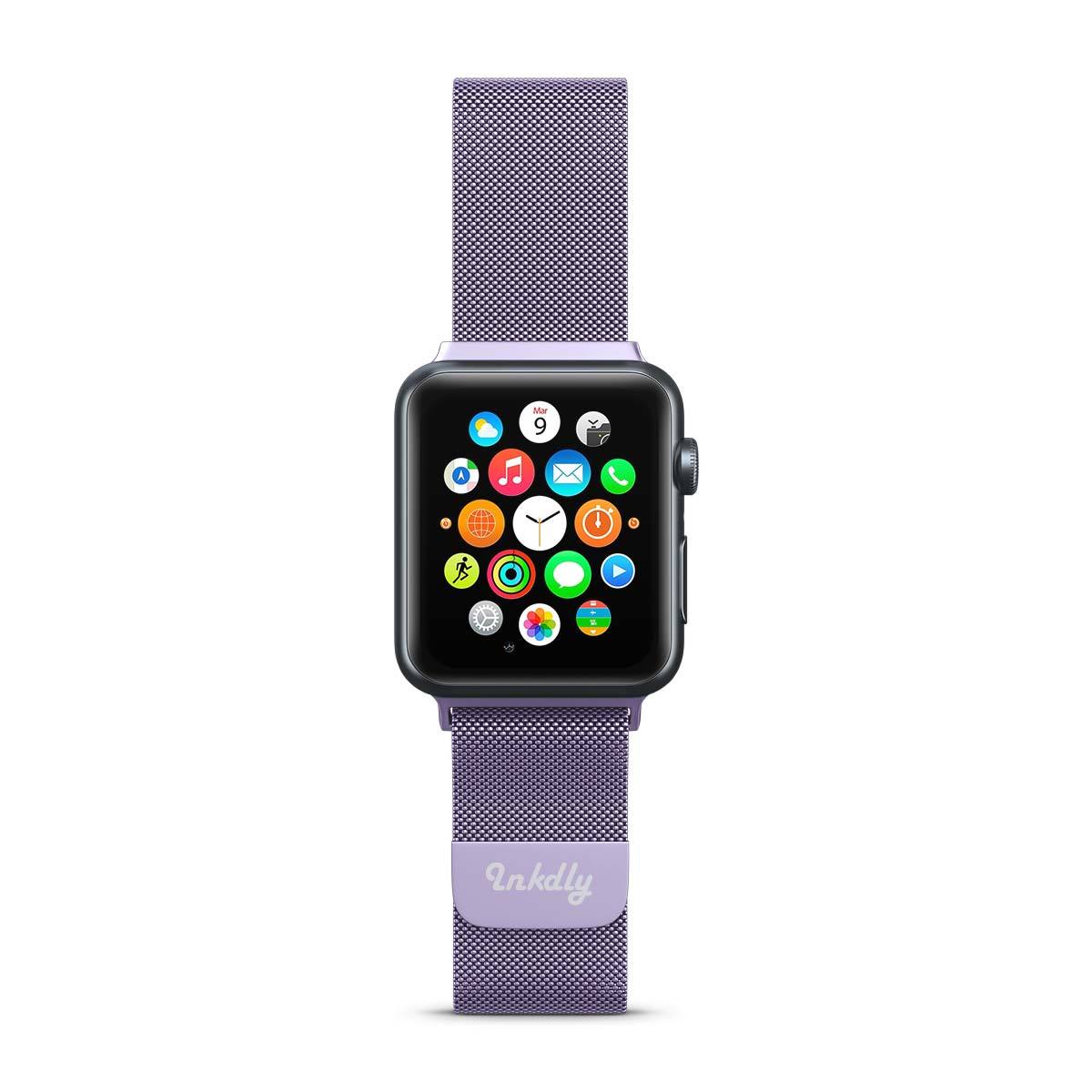 Stainless Milanese Apple Watch Band with Magnetic Lock 38MM/40MM/41MM Light Purple Mesh