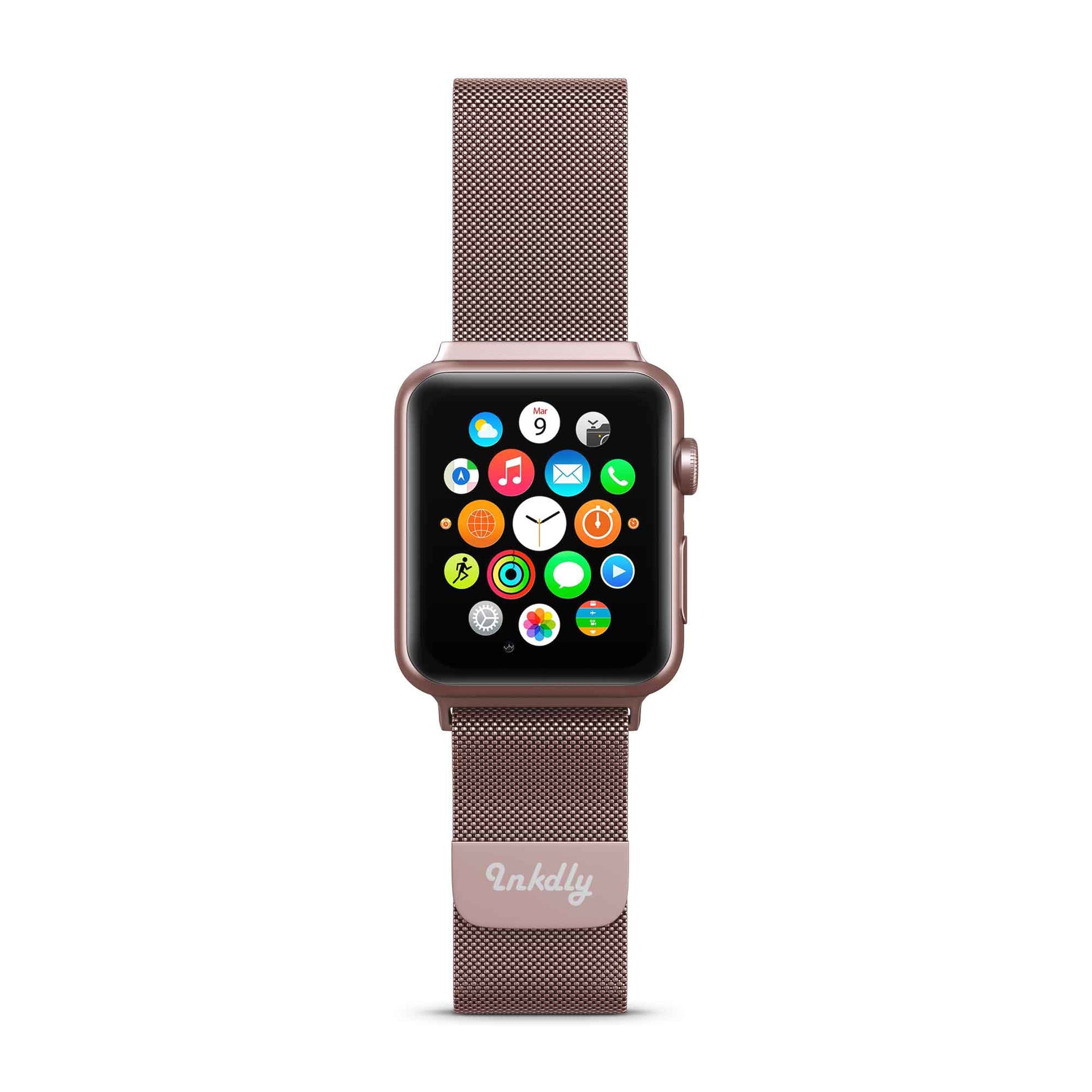 Stainless Milanese Apple Watch Band with Magnetic Lock 38MM/40MM/41MM Rose Pink Series 1 & 2 