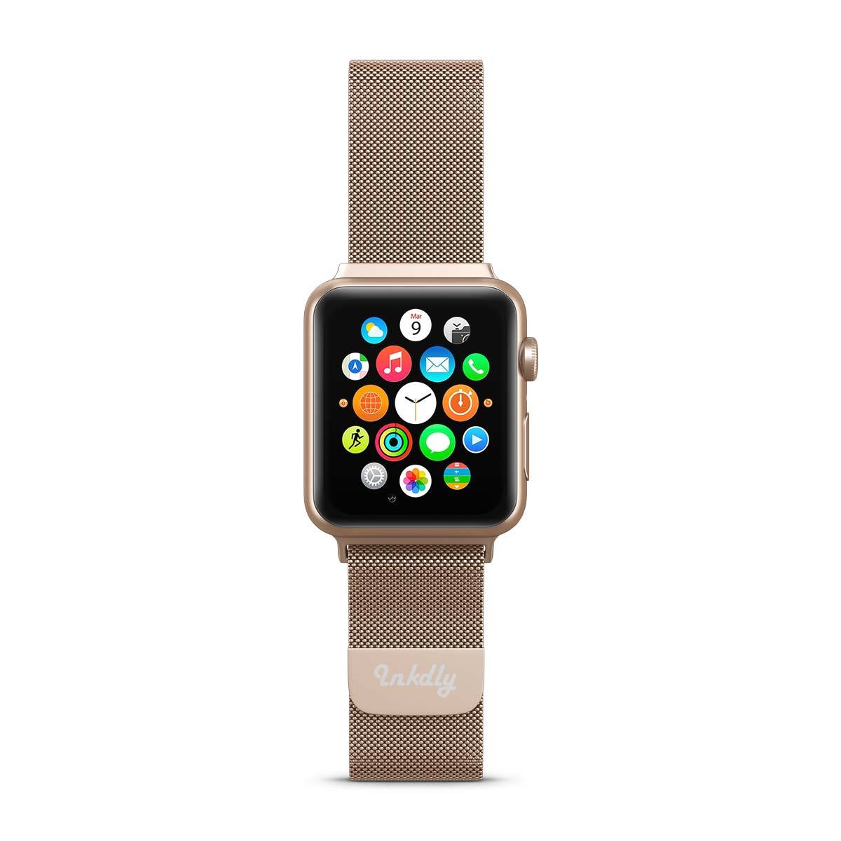 Stainless Milanese Apple Watch Band with Magnetic Lock 38MM/40MM/41MM Rose Gold Mesh