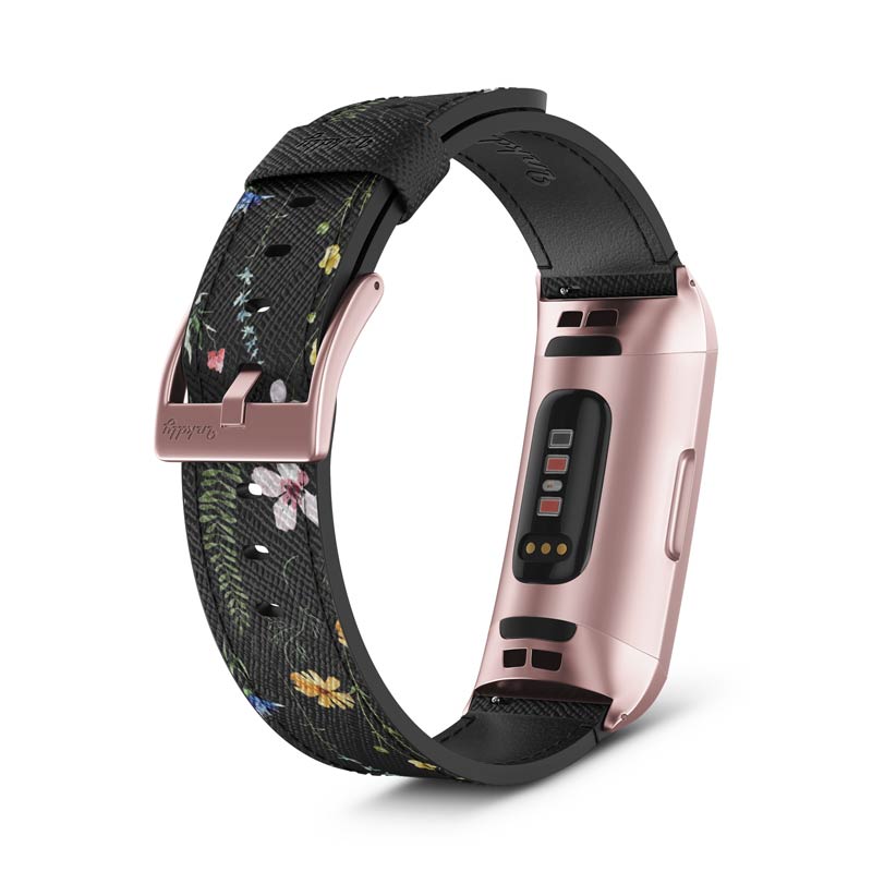 Inkdly Fitbit Charge 3 & Charge 4 Band - Floral Harvest Small Special Edition Rose Gold