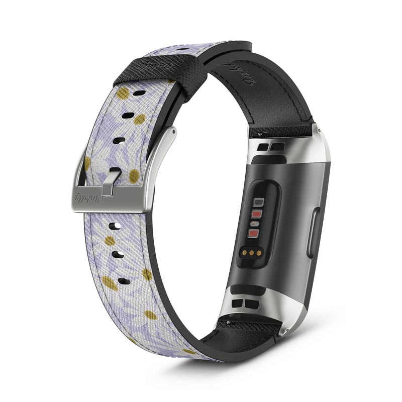 Inkdly Fitbit Charge 3 & Charge 4 Band - Daisy Fields Small Silver