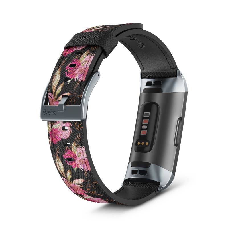 Inkdly Fitbit Charge 3 & Charge 4 Band - Gliterry Spring Small Space Grey