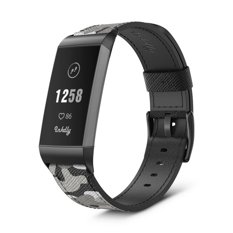 Inkdly Fitbit Charge 3 & Charge 4 Band - Solid Camouflage