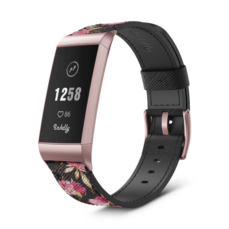 Inkdly Fitbit Charge 3 & Charge 4 Band - Gliterry Spring   