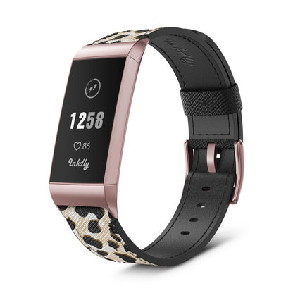 Inkdly Fitbit Charge 3 & Charge 4 Band - Leopard Safari   