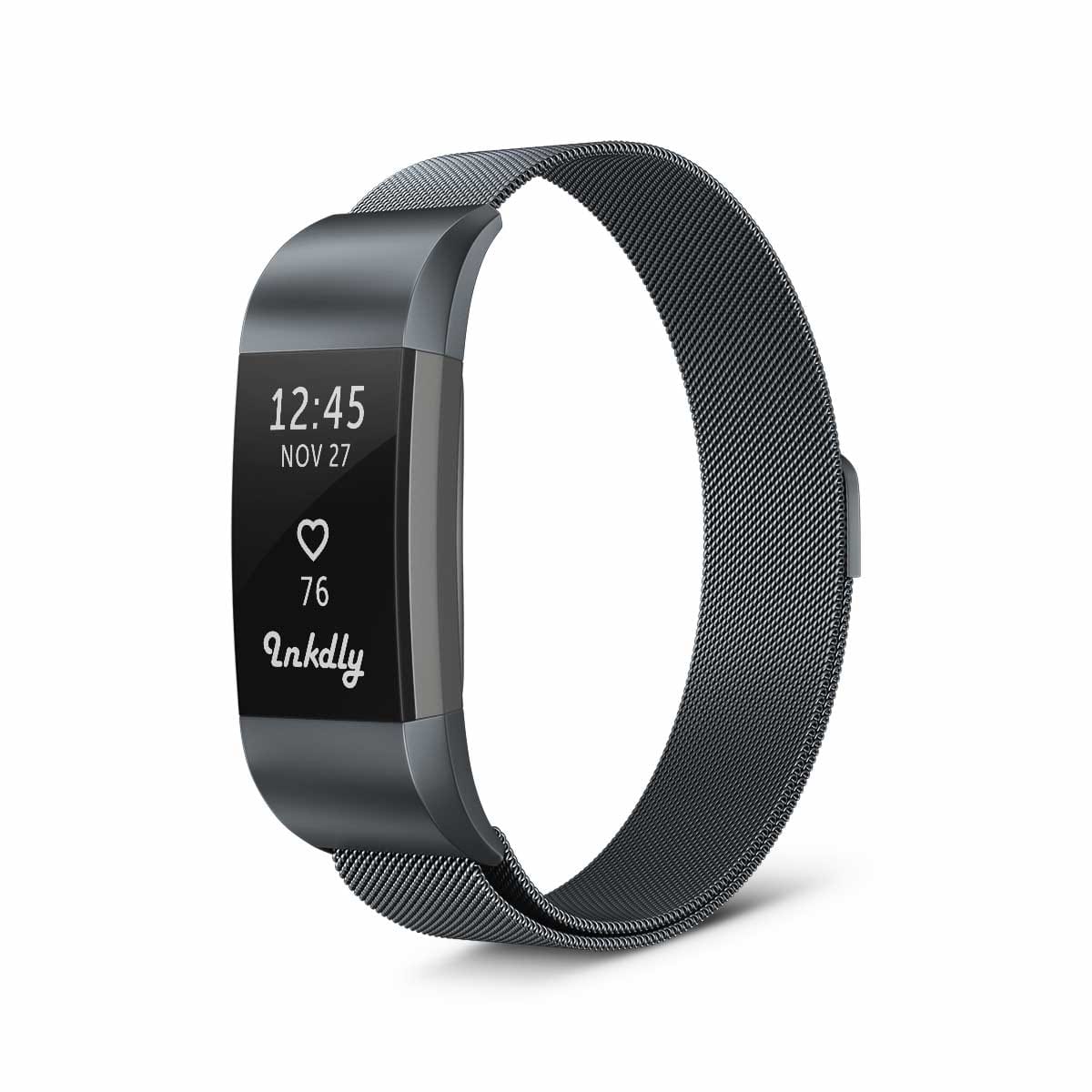 Milanese Fitbit Charge 2 Band Replacement Magnetic Lock Space Grey