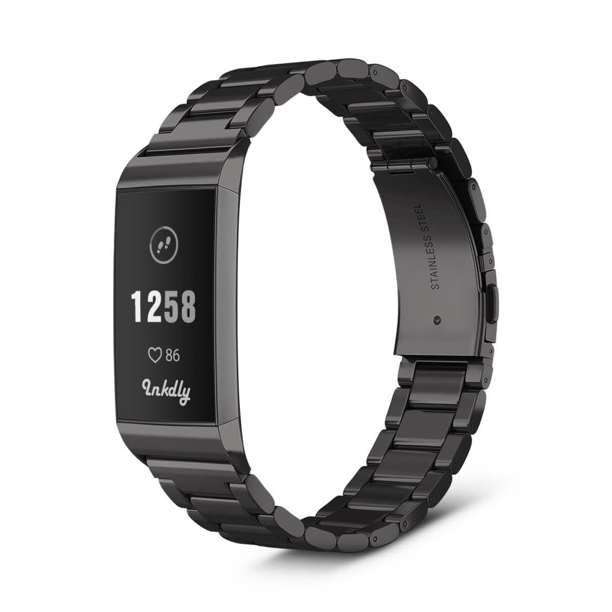 Boss Fitbit Charge 3 & Charge 4 Band Replacement Link Black Night