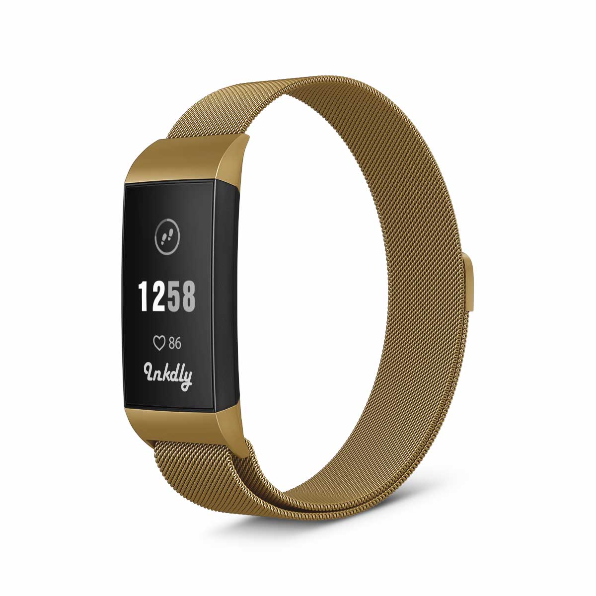 Milanese Fitbit Charge 3 & Charge 4 Band Replacement Magnetic Lock Gold Honour