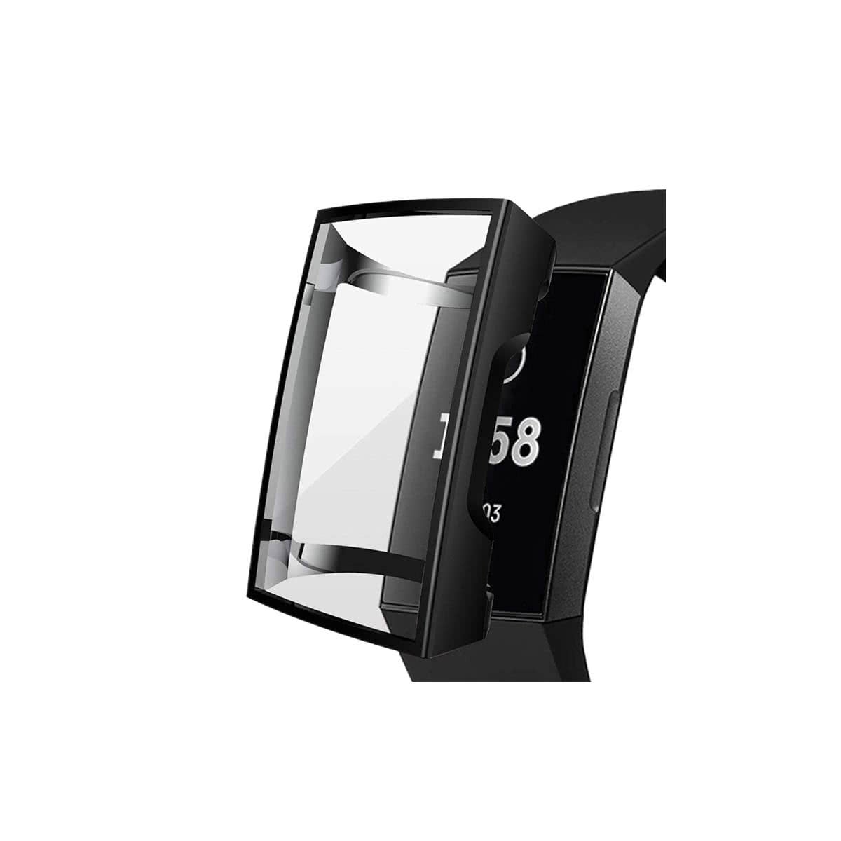 Slimfit Fitbit Charge 3 & Charge 4 Protective Case & Screen Protector Black