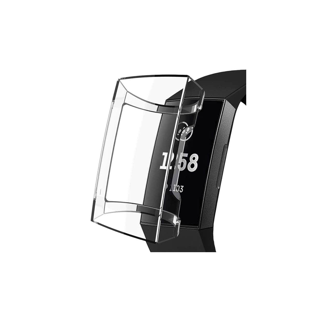 Slimfit Fitbit Charge 3 & Charge 4 Protective Case & Screen Protector Clear